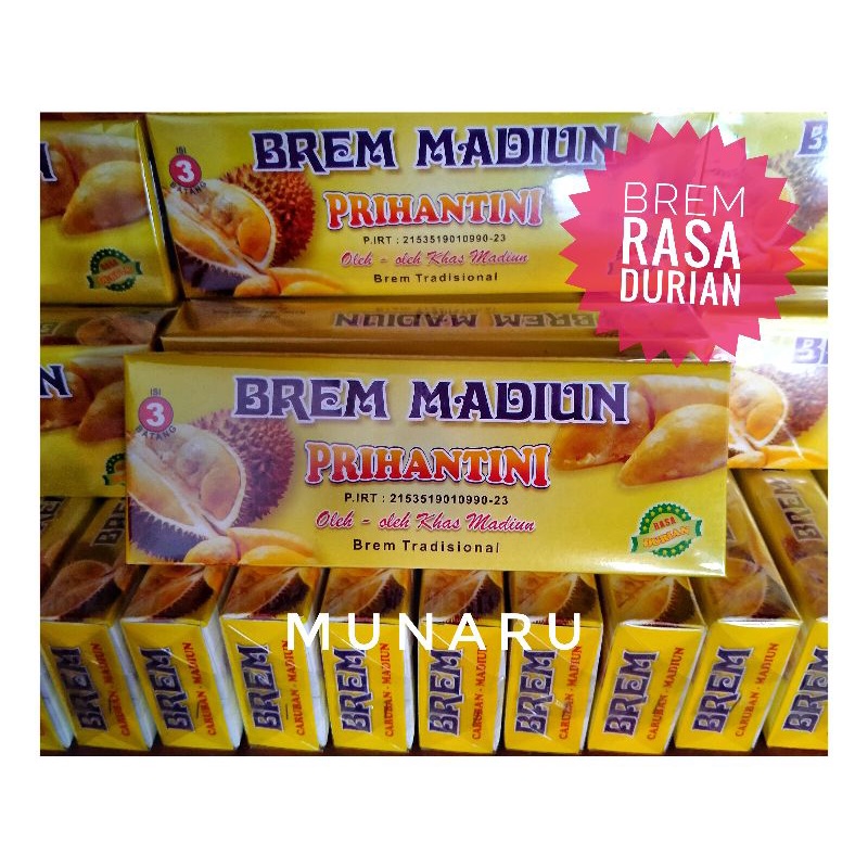 

Brem Madiun Rasa Durian Khas Prihantini Asli