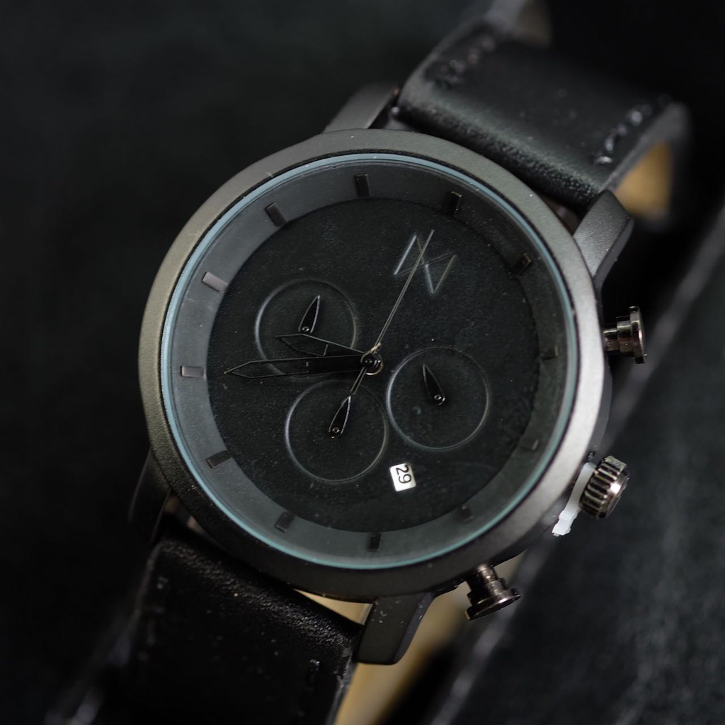 Jam Tangan Pria MVMT Chrono Tanggal Premium Tali Kulit