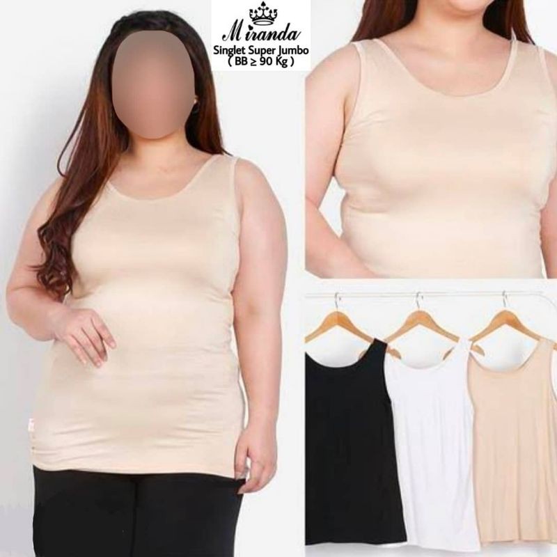 MIRANDA Tengtop Wanita Tali Lebar- Tanktop Wanita Super Jumbo XXXL