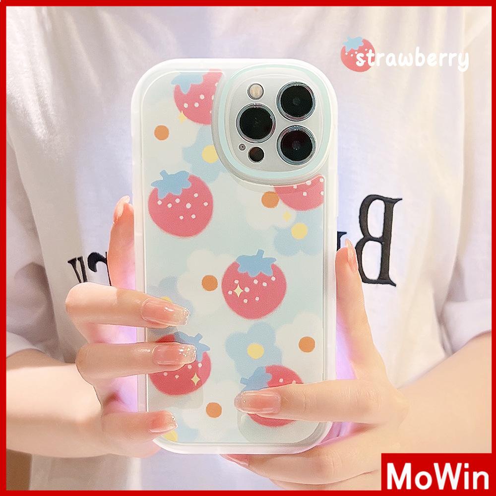 iPhone Case Silicone Soft Case Clear Case Airbag Shockproof Protection Camera Strawberry Cute Compatible For iPhone 11 Pro Max 13 Pro Max 12 Pro Max 7Plus xr XS Max