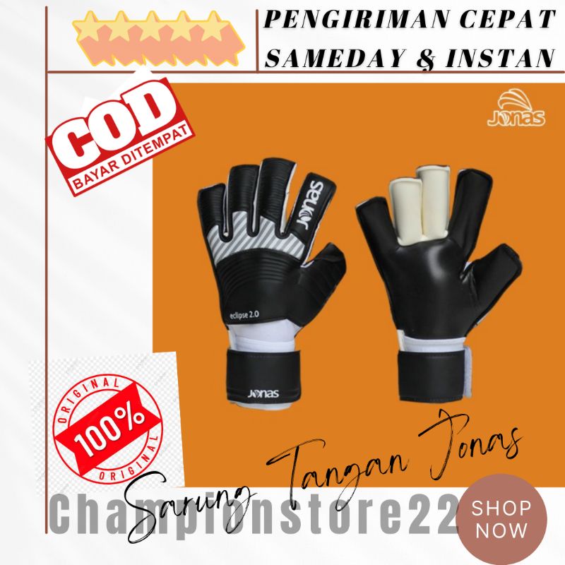 Sarung Tangan Kiper Jonas Beast Black Wild Gloves Futsal Sepak Bola Glove