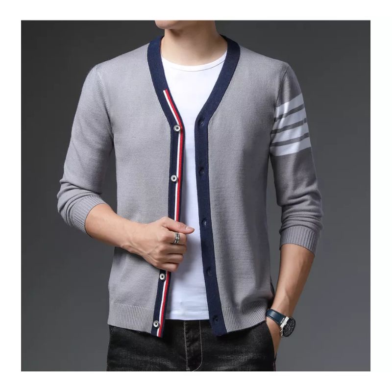 Jual Cardigan Rajut Pria Korea 100 Cotton Bisa Custom Warna dan Big