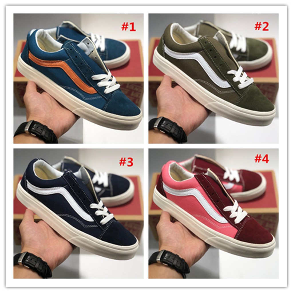 red green and blue vans