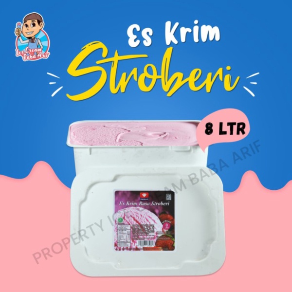 

Es Krim 8 Lt Diamond Strawberry/Es krim Emberan/Ice Cream Hajatan