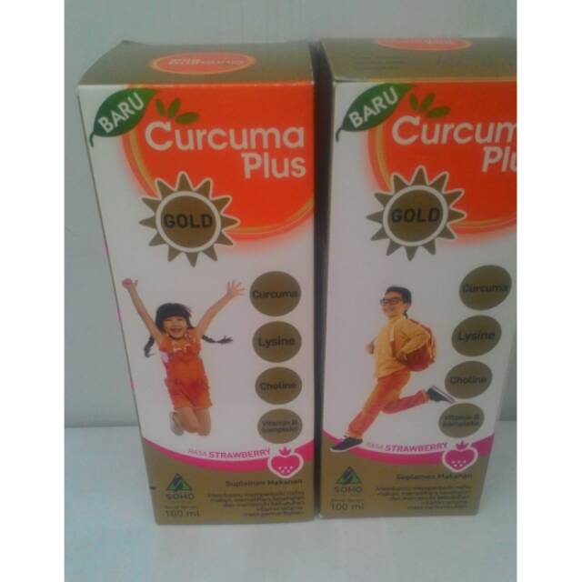 Curcuma plus gold 100 ml jeruk dan strawbery