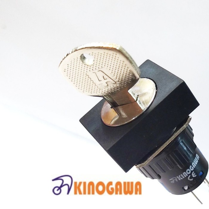 KINOGAWA Selector Switch Key 16mm 2Posisi Persegi Panjang Saklar Putar Selector Ohm Saklar Panel Mes