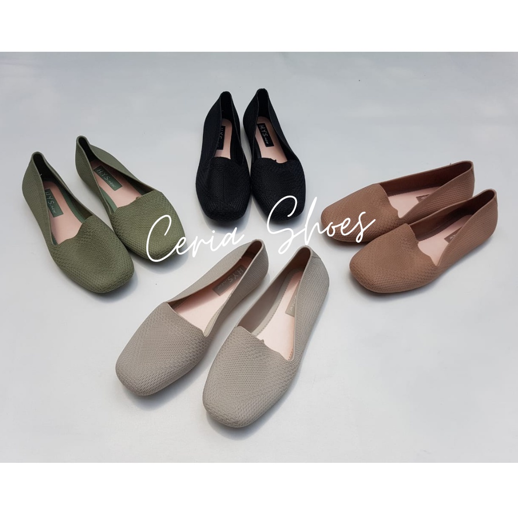Sepatu Wanita Import Slip On Jelly Karet Lentur Elastis Anti Air