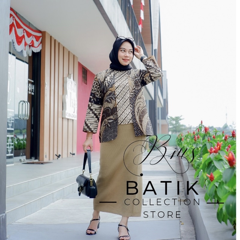 BATIK WANITA KERJA / BATIK WANITA MURAH / BATIK KATE COKLAT