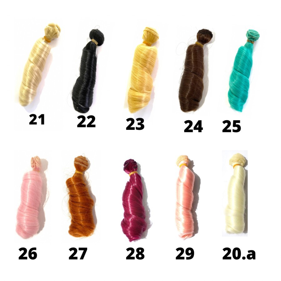 doll hair barbie hair bjd wig rambut boneka spiral