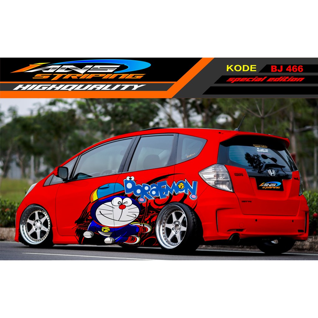 DECAL STICKER MOBIL JAZZ, BRIO, AGYA, CALYA, YARIS / VARIASI STICKER MOBIL DORAEMON STIKER MOBIL