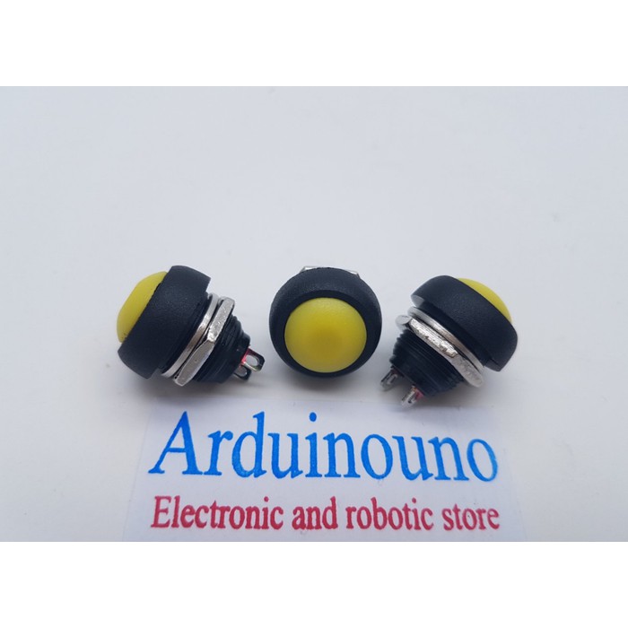 PBS-33B YELLOW 12mm Waterproof Momentary ON / OFF Push Button Switch