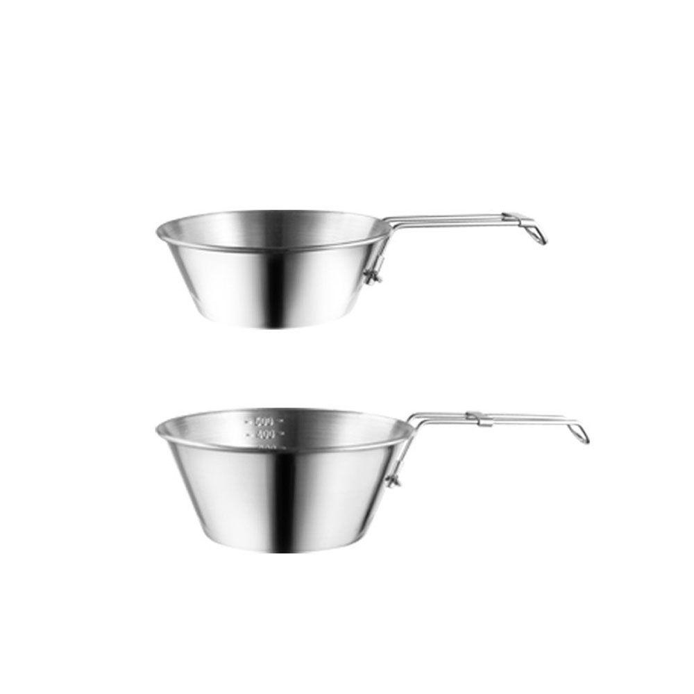 Lanfy Mangkuk Lipat Outdoor Portable Camping Untuk Perjalanan Alat Luar Ruangan Piknik Mangkuk Sup Stainless Steel Bowl