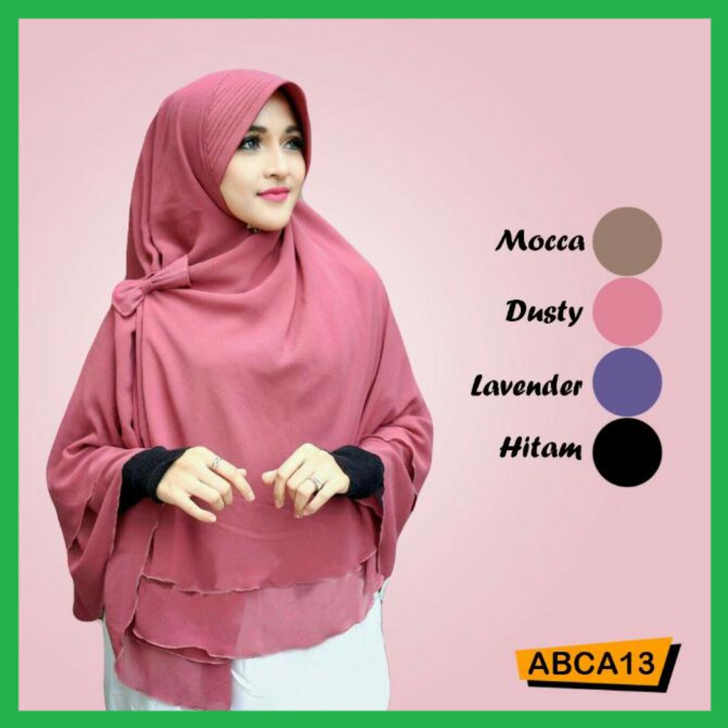 Khimar Aisyah Pet / Khimar Pet Bros Pita Jilbab Instan Double Cerutty / Hijab Syari Aisah Panjang