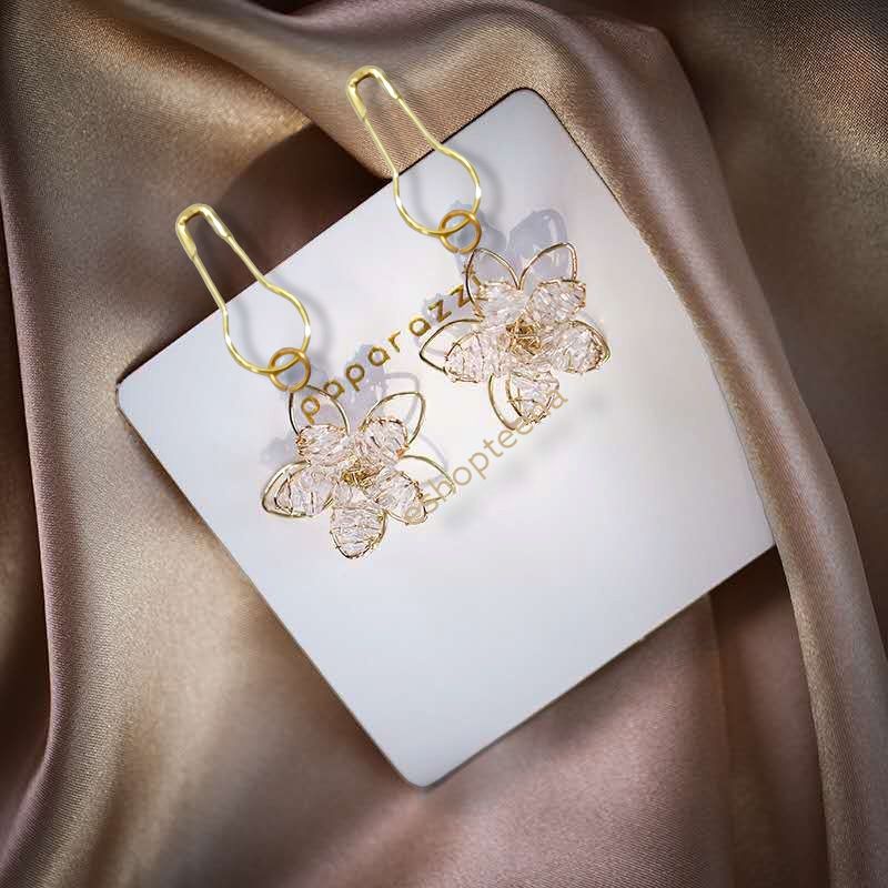 A19 anting hijab bunga kristal gold_anting jilbab