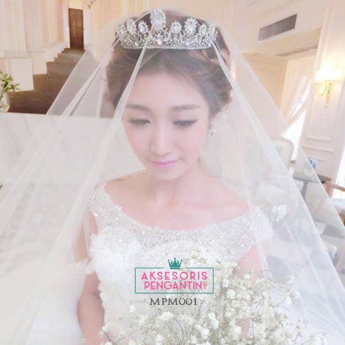 [READY STOCK] AKSESORIS WANITA MAHKOTA PENGANTIN CROWN WEDDING SILVER MPM001