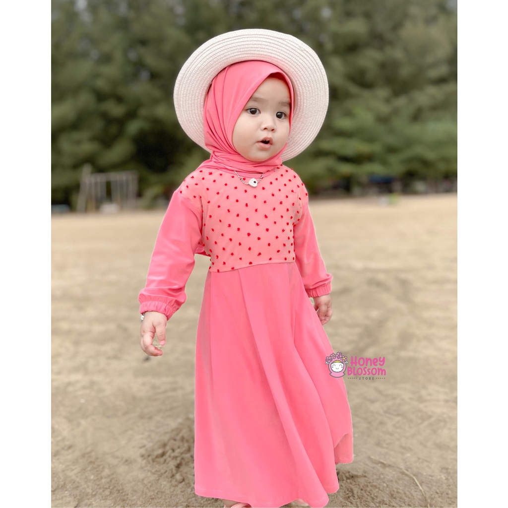 HONEYBLOSSOM gamis bayi jersey korea / gamis bayi perempuan 6 12 bulan alesha cantik