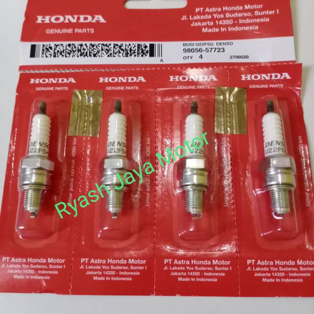 Busi AHM honda U22FSU for grand/Supra/supra fit/Jupiter/vega zr/revo/Absolute Revo