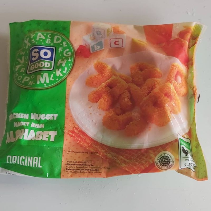 

SO GOOD Nugget Ayam Bentuk Alfabet 400 gr