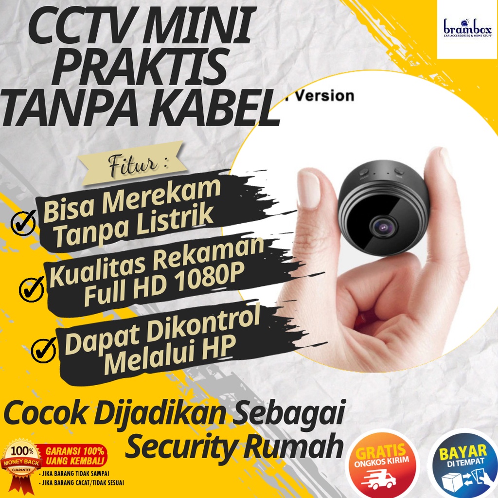 QBNG Kamera Cctv Keamanan Rumah Tanpa Kabel Indoor Mini Tersembunyi Kecil Konek Ke Hp