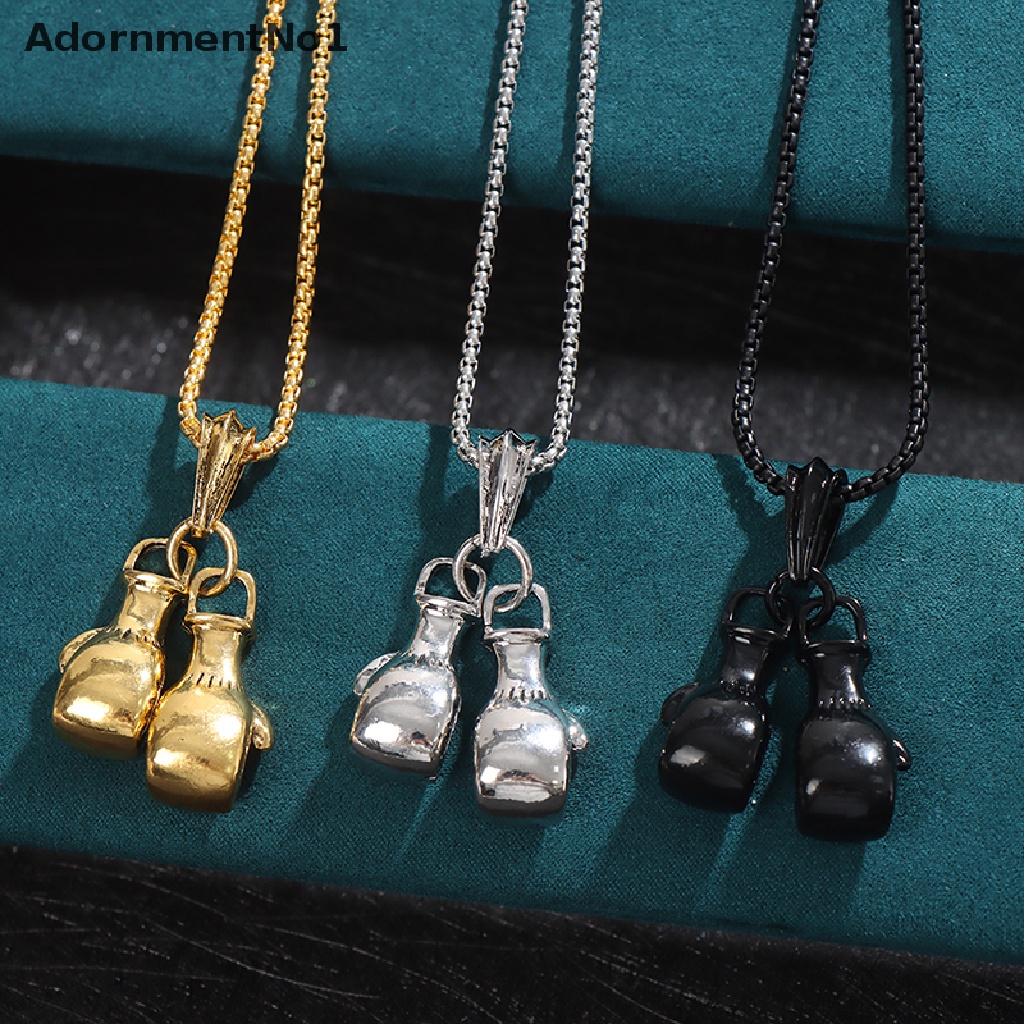 (AdornmentNo1) 1pc Kalung Rantai Pendan Sarung Tinju Gaya Hip Hop Retro Rock Untuk Pria