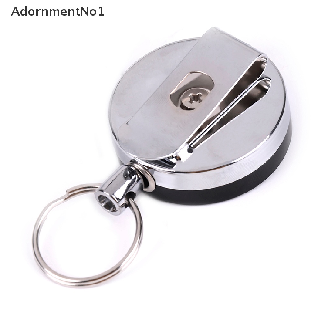 (AdornmentNo1) Gantungan Kunci Tali Kawat Baja Elastis retractable Dengan alarm