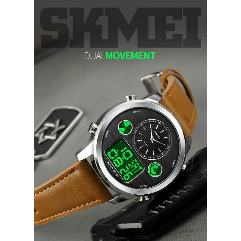 Jam pria SKMEI 1653 dual time ORIGINAL WR