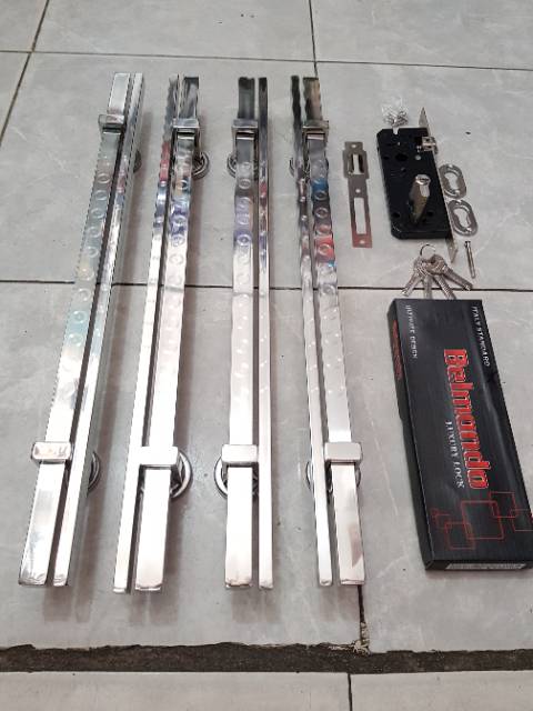 Handle pintu stainless minimalis 60cm 2set+kunci pelor PROMO