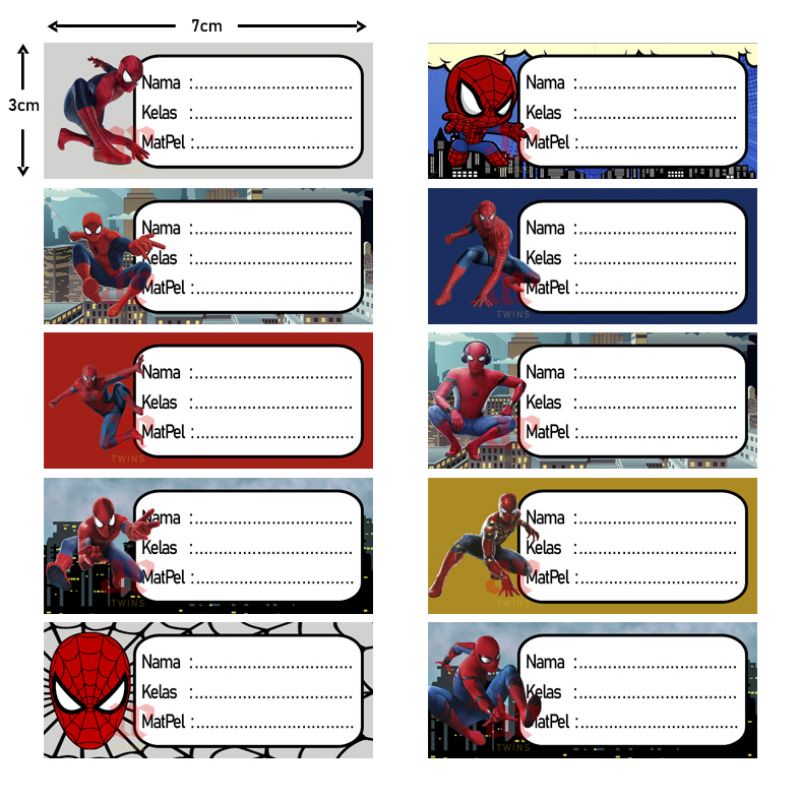 

Stiker Label Buku Karakter Spiderman