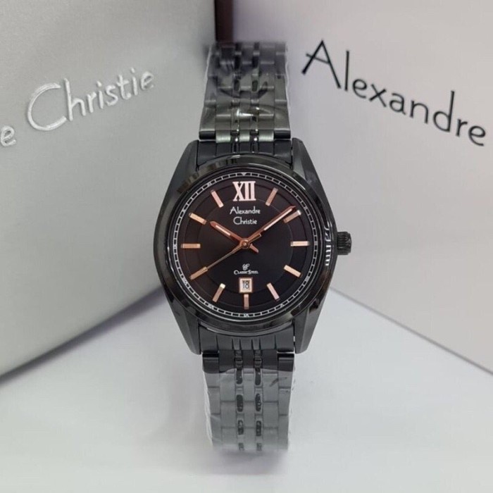 Jam tangan wanita Alexandre Christie AC 8501 AC8501 black rg Garansi