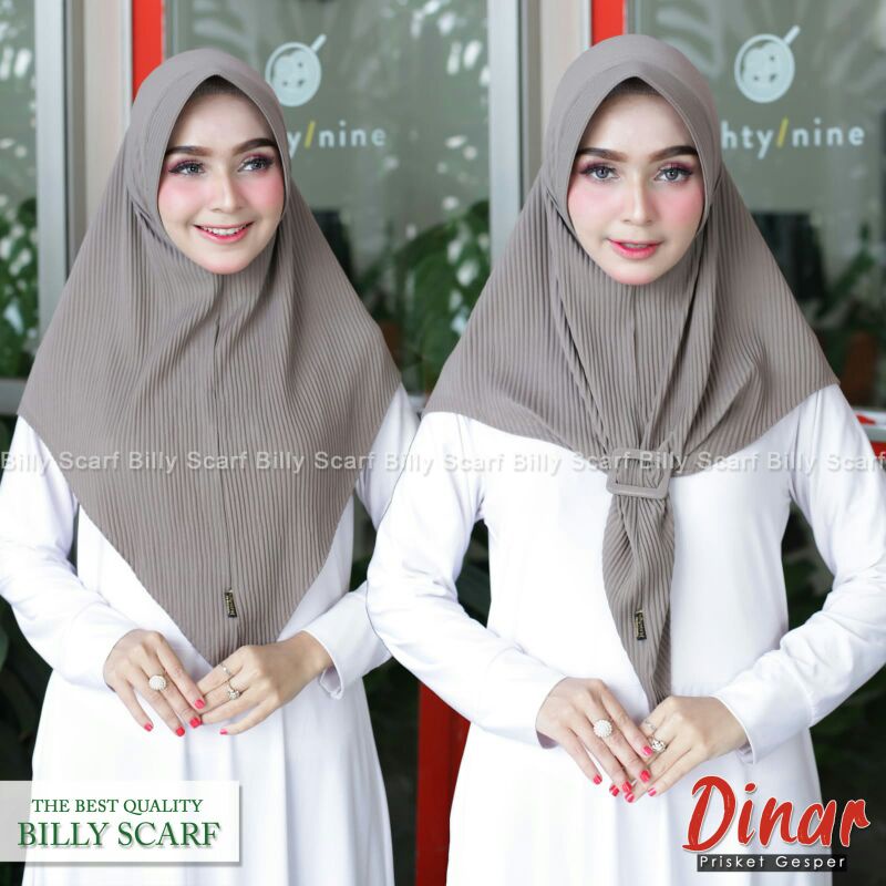 Jilbab Bergo Pad Simpel Plisket Gesper Dinar Ori Billy Scraf-Capucino