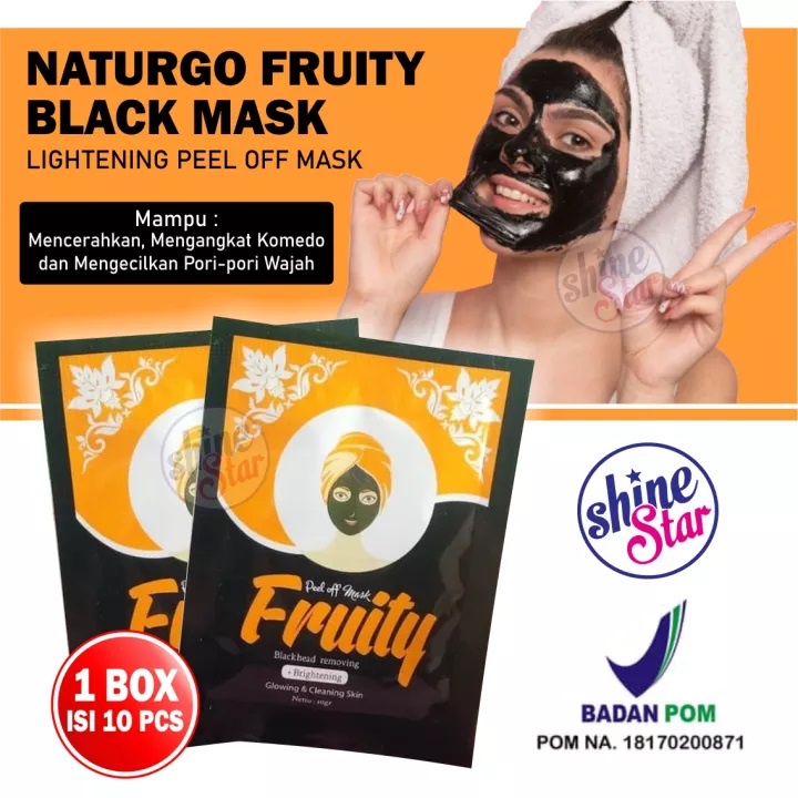 [ 10 SACHET ] FREE KUAS + Masker Wajah Komedo / Masker Naturgo [ BPOM ] Masker Lumpur Blackmask