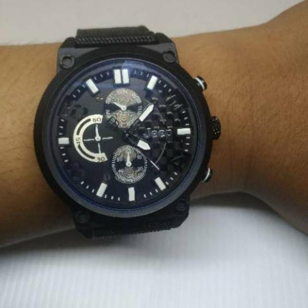 Hot List Jam Tangan Pria Jeep Kanvas Hitam Ready Stok
