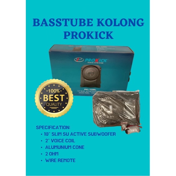 Subwoofer Kolong Prokick PK-10SL audio mobil, Basstube Kolong Tipis Slim Prokick PK-10SL