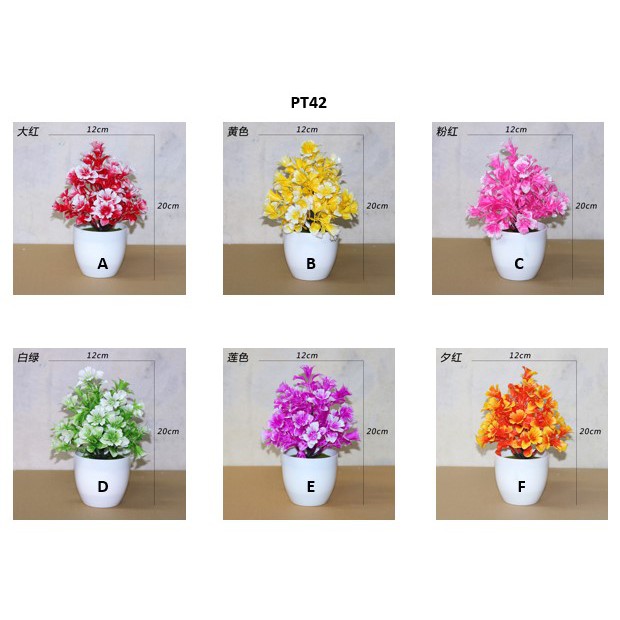 DODORY PT42 Pot Tanaman Hias Bunga Hias Plastik Ornamen Pot Bongsai Artificial Flower Decoration