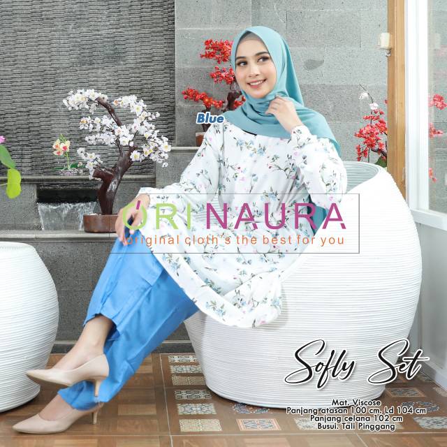 SOFTLY SET BAJU SETELAN TUNIK DAN PANT BY ORI NAURA