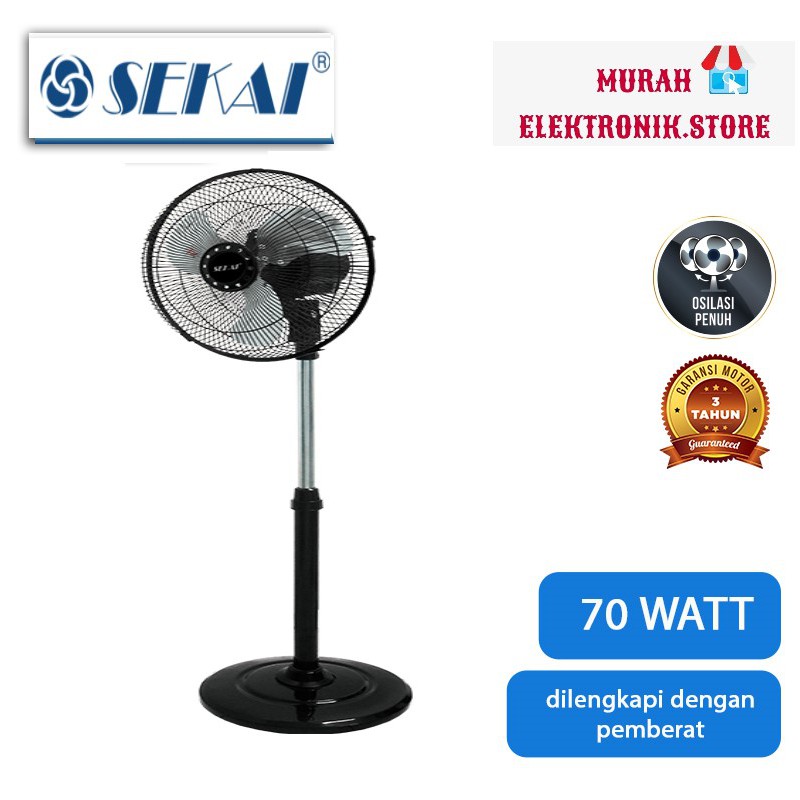 SEKAI Kipas Angin Bediri Tornado / Stand Fan Alumunium 14 Inch- HSN 1438