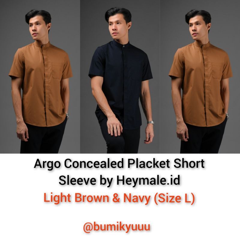 Argo Concealed Placket Short Sleeve by Heymale.id
