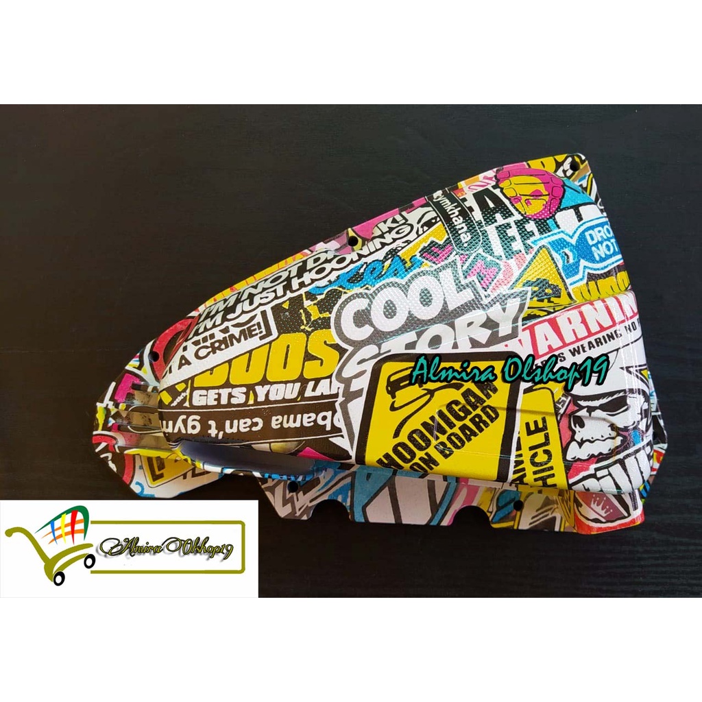 TUTUP FILTER BEAT SCOOPY ESP KARBON CARBON CARTOON