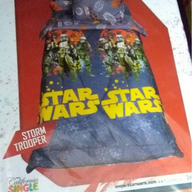 Sprei California single motif star wars kain halus dan lembut dijamin tidak luntur harga murah