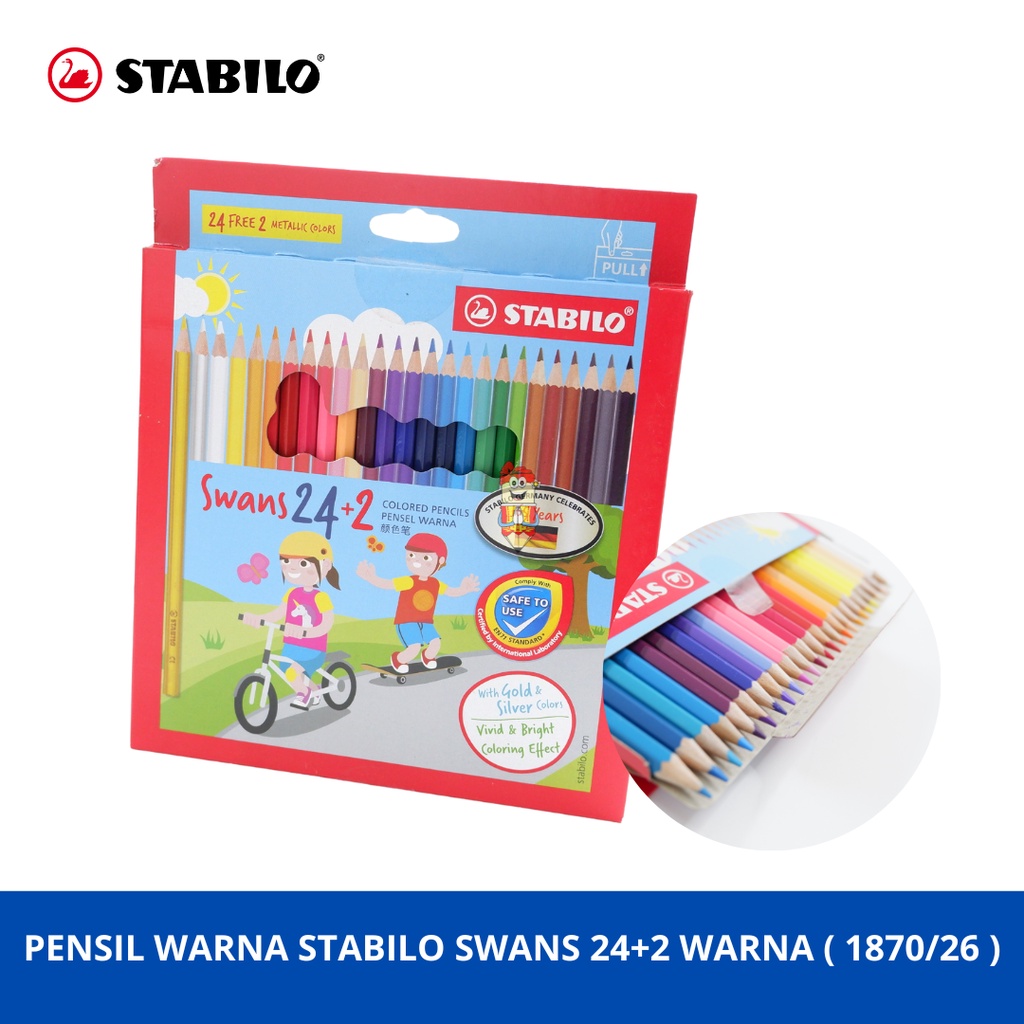 

Pensil Warna Stabilo Swans Colored Pencils isi 24+2 pcs