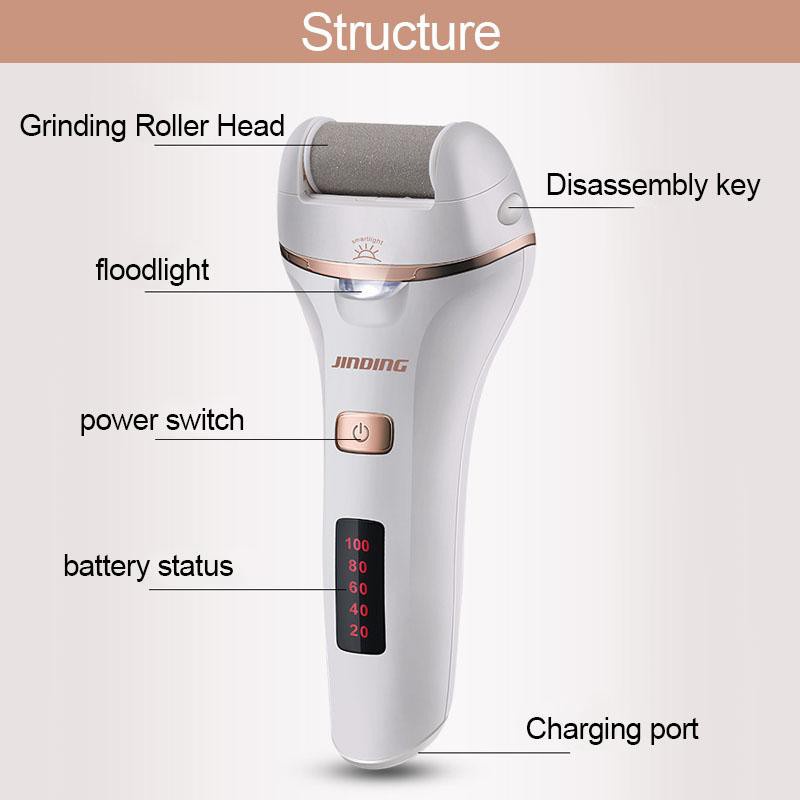 Penggiling kaki listrik untuk menghilangkan kulit mati tahan air otomatis pedikur isi ulang tampilan digital 0pedikur artefak set alat penghalus tumit kaki
