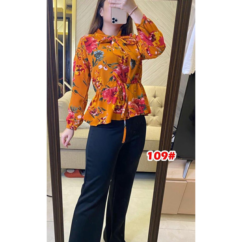 109# Atasan Wanita flower/ Atasan Fashion/ fashion korea style