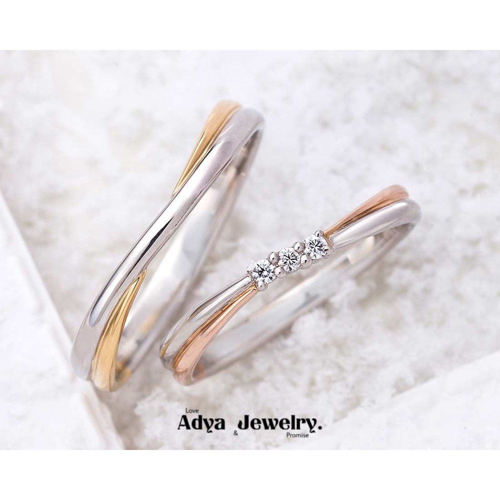 Cincin Nikah Cincin Couple Cincin Kawin Cincin  Tunangan B-15 Perak Rose Gold