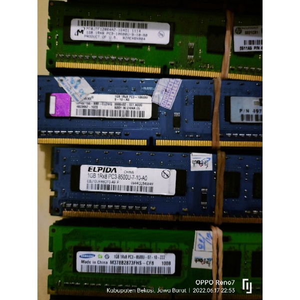 obral Ram Pc 1gb ddr3 pc 8500 dan pc 10600