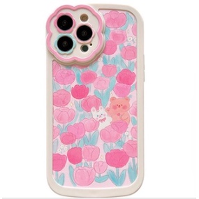 Case Pelindung Shockproof Motif Print Bunga Untuk IPhone 12 13 11 Pro Max X Xs Max Xr HJT8