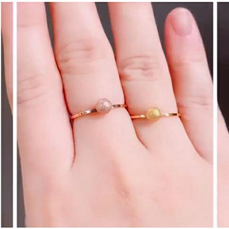 Cincin Wanita Simple BOLA UKIR Pasir Titanium Cincin Wanita Korean