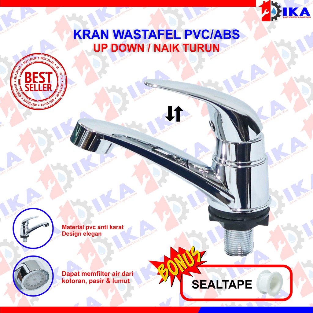 Kran WASTAFEL PLASTIK FINISHING CHROME SILVER / ANTI KARAT / Ekonomis kualitas bagus / cuci tangan