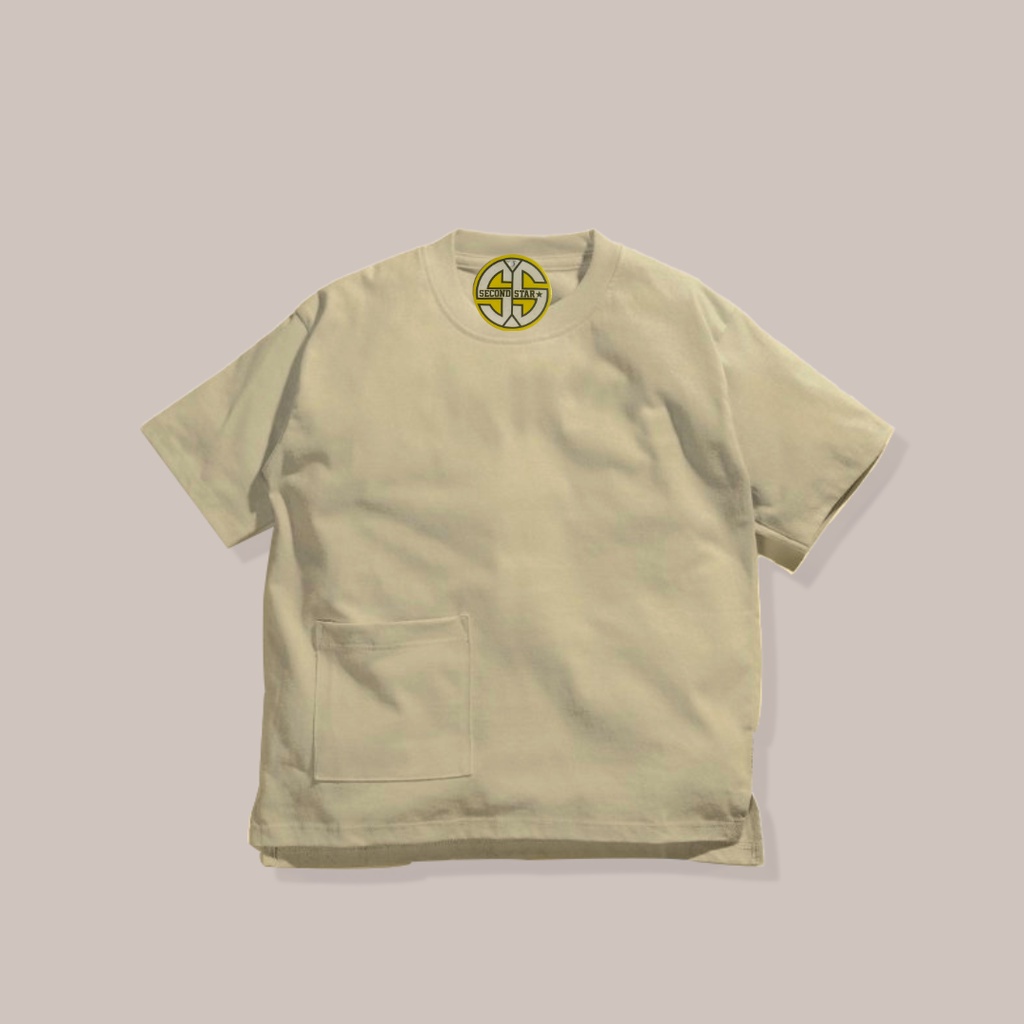 Second star  Oversize Pocket Kids Tees Kaos Polos Anak Saku Warna Pastel Katun Combed 30s Laki-laki Perempuan Unisex 1-8 tahun