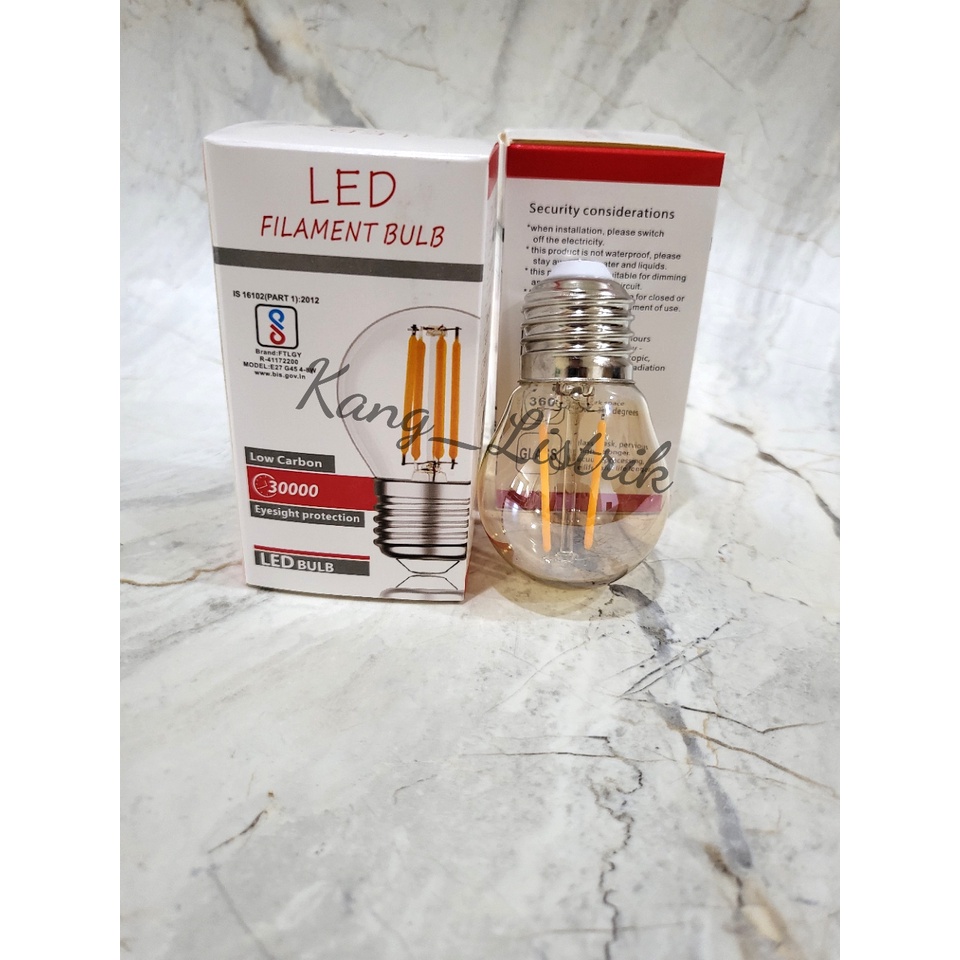 Lampu Filament Bulb 2watt Kuning G45 / Lampu Edison 2 Watt Kuning / Lampu cafe