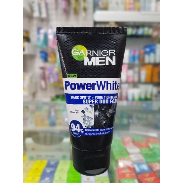 Garnier Men Power White Dark Sport+Pore Tightening Super Duo Foam 50 ml / Sabun Wajah / Sabun Wajah Garnier